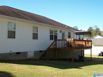 View of the back deck from the back yard.