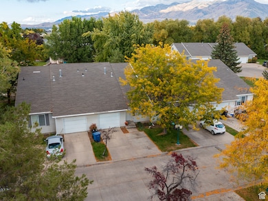 Bird's eye view of a mountainous background