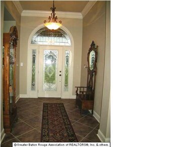 Foyer with Beautiful Leaded Glass Door