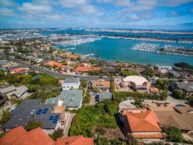 Panoramic View looking out over the San Diego Yach
