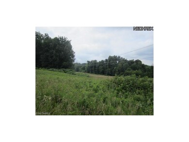 Open area under electric lines, woods to right.