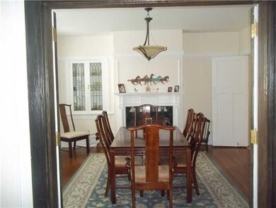 Dining Room. Marble Gas Fireplace, original built-