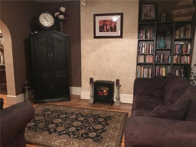 Living room with hardwood floors.