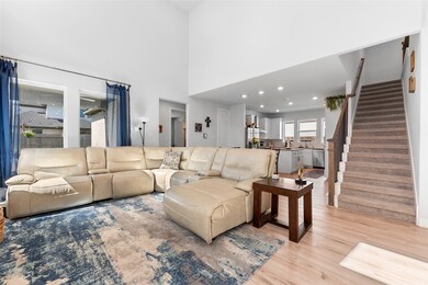 A beautiful view of the family room located right