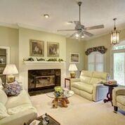 Large fireplace in living area
