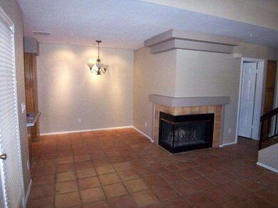 dinette area and fireplace