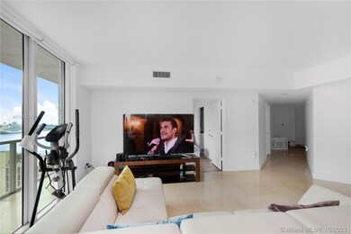Living room with water view