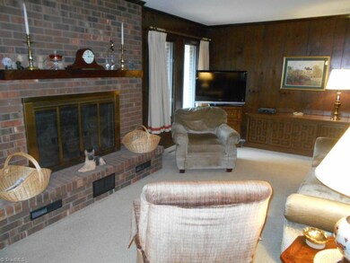 living room with fire place.