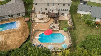 Bird's eye view of the rear yard.