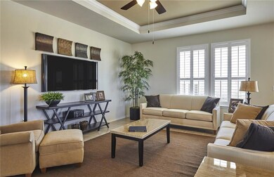 Gathering room with tray ceiling - *Photos of furn