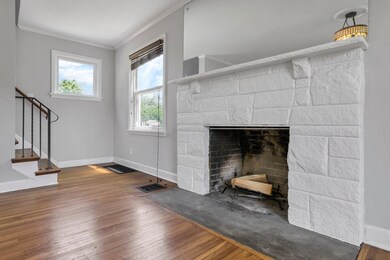 Living Room Log Woodburning Fireplace