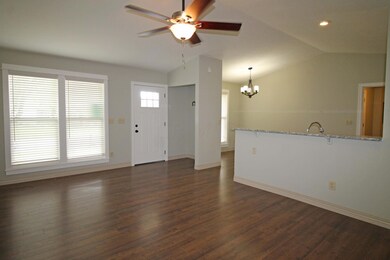 Ceiling fan/light, open floor plan