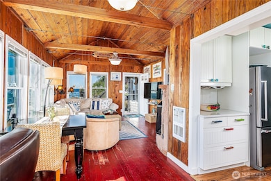 Open dining and living space