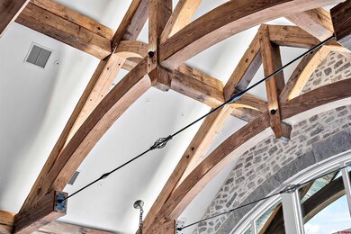 Idaho Douglas Fir timber trusses and custom ironwo