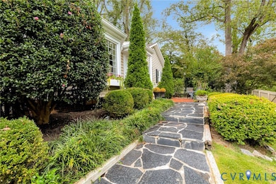 Slate path to front door and patio