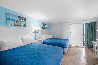 Tiled bedroom with ornamental molding
