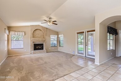 Famiy Room with Doors to Covered Patio