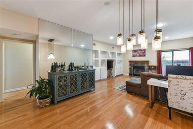 Dining Room & Living Room. Wood Fireplace