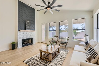 Family room with fireplace