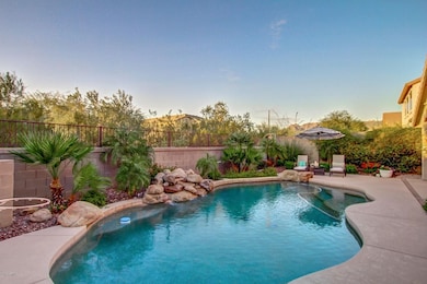 Heated Pool with Water Feature