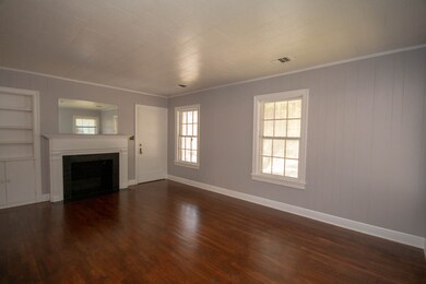 Living room with false fireplace