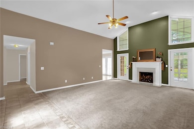 Vaulted ceiling living room centerpiece