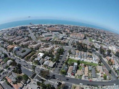 Aerial view above home looking toward Downtown HB Village/Pier area