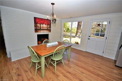 Dining room with fireplace
