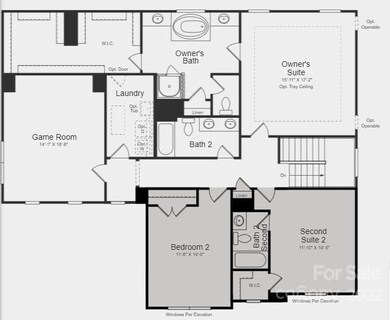 Structural options added at 9011 Ellery Channing Drive include: second suite, tray ceiling in dining and owner's suite, door from owner's closet to laundry, 4' gathering room extension, fireplace, rear covered living, shower at first floor bathroom, 