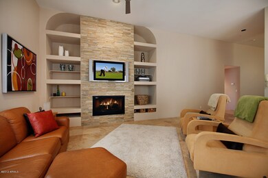 Family Rm w/stacked stone fireplace