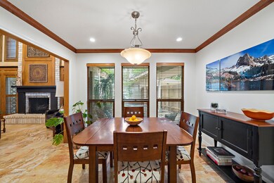 Cheery Breakfast room with views of the back Patio