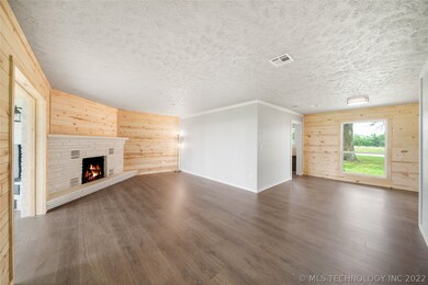Living room located off dining