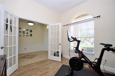 Office with brand new wood tile flooring