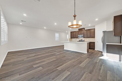 Kitchen with appliances with stainless steel finis