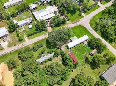Overhead view of property shows the full lot layou