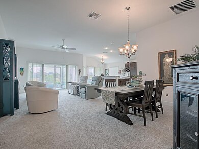 Large and open dining and living area with a view 