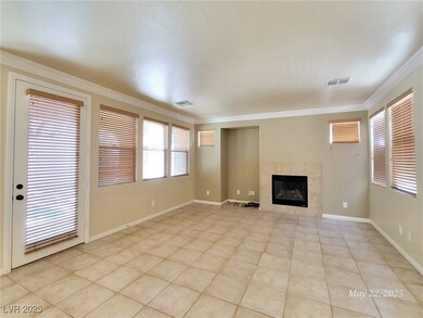 Unfurnished living room featuring ornamental moldi