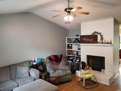 Vaulted Ceiling. Ship Lap Fireplace