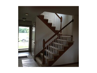 Turned staircase up has large window at landing fo