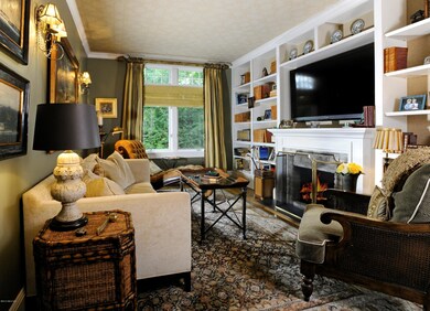 Den w Fireplace, Custom Built-Ins