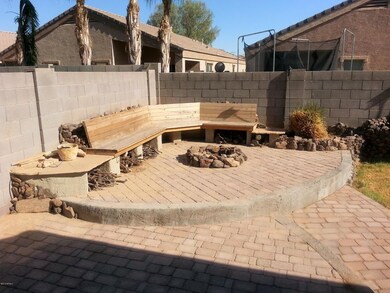 Sitting area in backyard