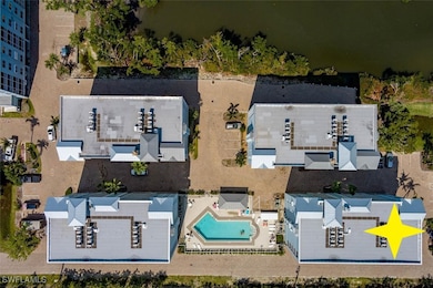 Bird's eye view of 1 of 2 pools and 4 our of 5 of