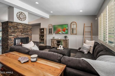 Living Room with Double Sided Fireplace