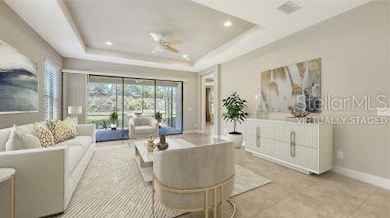 Virtually staged great room