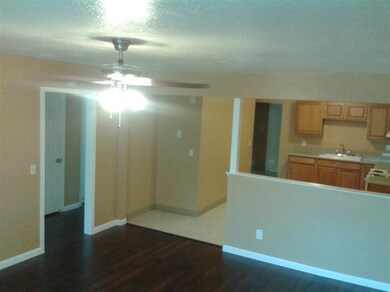 Open and spacious living room to kitchen
