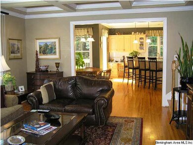 Large family room with cased opening to kitchen
