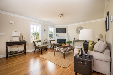 Crown molding, gas fireplace, bamboo flooring.