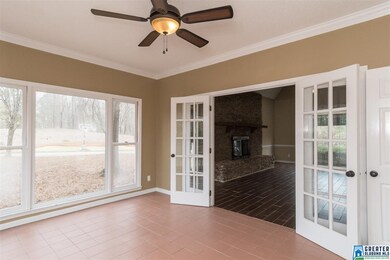 French doors from great room lead out to the sunro