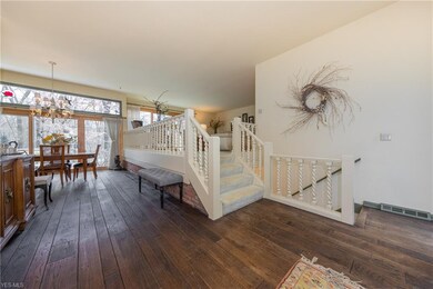 The visual treat of the pecan wood Foyer looking t