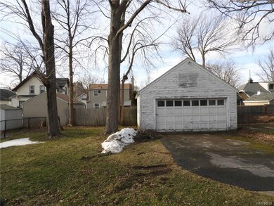 The back yard & garage area.